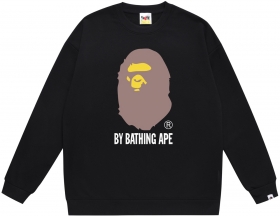 Bape свитшот чёрный с фирменным логотипом на груди "A Bathing Ape"