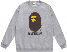 Свитшот с логотипом на груди "A Bathing Ape" серого цвета от Bape
