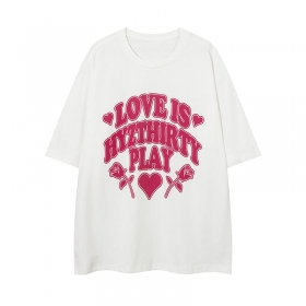 Хлопковая белая футболка HYZ THIRTY с крупной брендовой надписью