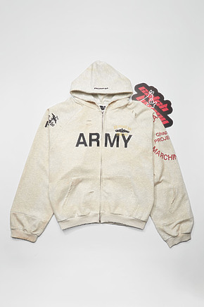 Зип худи Project G/R ARMY серого цвета в наличии