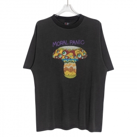 Унисекс чёрная футболка Saint Michael с рисунком волшебного гриба