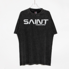Saint Michael чёрная футболка из хлопка с надписью M6 Power Force