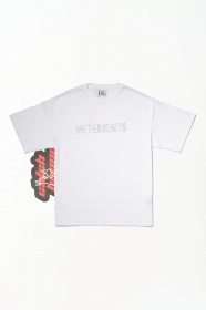 Vetements с логотипом из страз белая с короткими рукавами футболка
