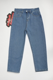 Синие прямые Locketomy джинсы с 4-мя карманами утеплённые