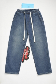 Синие Locketomy свободного кроя джинсы утепленные на эластичном поясе