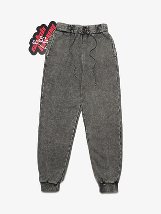 Тёмно-серые спортивные штаны Be Thrived с acid wash эффектом