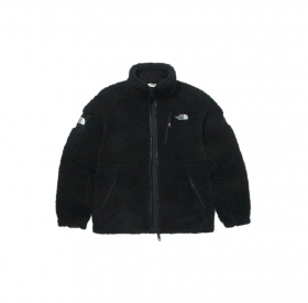 Чёрная The North Face куртка шерпа на молнии с высоком воротником