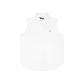 Белая Polo Ralph Lauren без рукавом рубашка с отложным воротником
