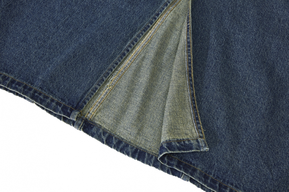 Тёмно-синяя джинсовая юбка от Made Extreme макси прямая с разрезом