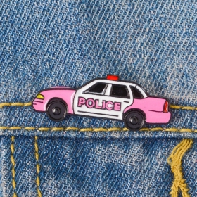 Пин в виде розовой полицейской машины с черными окнами