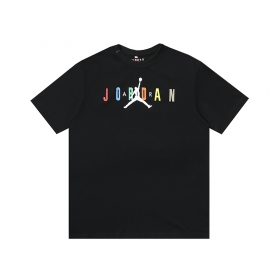 Унисекс брендовая хлопковая футболка Jordan выполненная в черном цвете