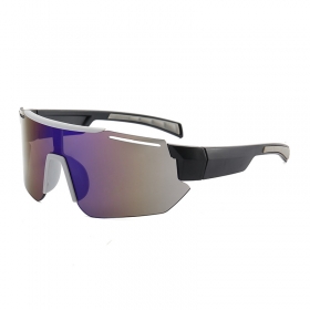 Спортивные очки с широкой дужкой фиолетово-черная линза
