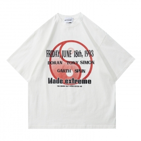 Базовая белая Made Extreme футболка с принтом "Инь и Янь в огне