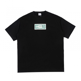 Унисекс черная футболка с принтом банкноты на груди от VETEMENTS WEAR
