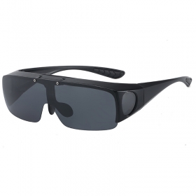 Спортивные очки с широкой дужкой чёрного цвета, солнцезащитные