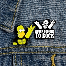 Значки с героем мультфильма "Симпсоны" Гомером-рокером