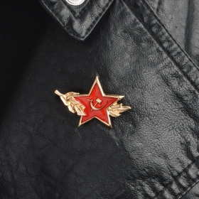 Пин-значок в виде советской красной звезды и колоска