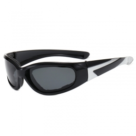 Антибликовые солнцезащитные спортивные очки с чёрно-белой оправой