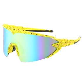Антибликовые солнцезащитные спортивные очки с жёлтой оправой