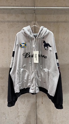 Protocol Index зип худи в сером цвете с черными вставками