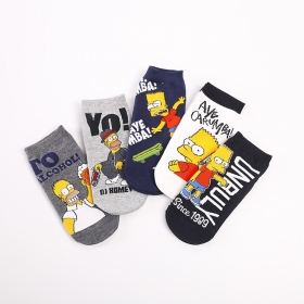 Укороченные носки с принтом "Simpsons" в 5-ти расцветках