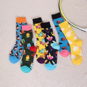 Носки разноцветные с рисунками "Животные" 6 разных моделей