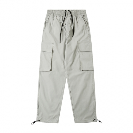 Стильные светло-серые штаны карго I&Brown с высоким эластичным поясом