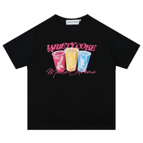 Оверсайз черная футболка бренда Made Extreme с принтом "три стакана"