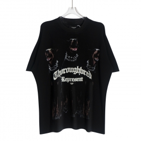 Унинекс футболка Represent чёрная с принтом собаки на груди