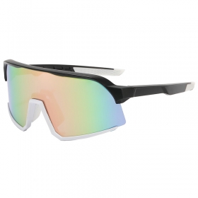 Черно-белые спортивные солнцезащитные очки с цветными линзами