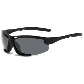 Солнцезащитные спортивные очки с узкой дужкой чёрного цвета