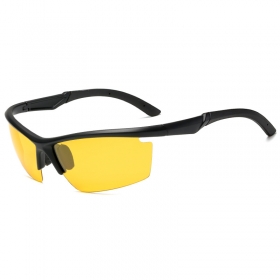 Спортивные очки с узкой дужкой чёрного цвета, антибликовые 
