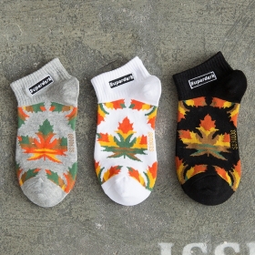 Носки Superdaks в 3-х расцветках низкие с изображением "Кленовый лист"