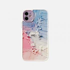 В сине-розовых тонах "картина маслом" чехол для телефонов iPhone