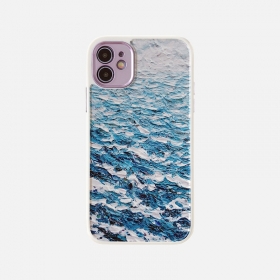 Защитный белый чехол для телефонов iPhone с принтом "Волны на море"