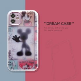 Матовый белый чехол от DREAM CASE для телефонов iPhone "Тень Микки"