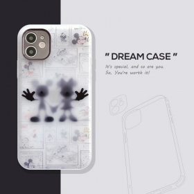 Белый матовый чехол от DREAM CASE для телефонов iPhone "Микки и Минни"