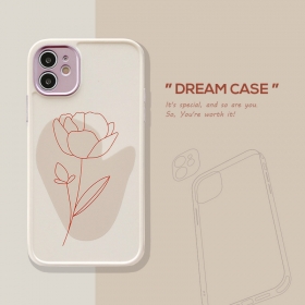 С рисунком цветка белый чехол для телефонов iPhone силиконовый