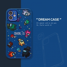 Модный синий чехол для телефонов iPhone с персонажами игры Among Us