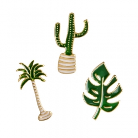Бежево-зеленые стильные значки в виде растений и листка