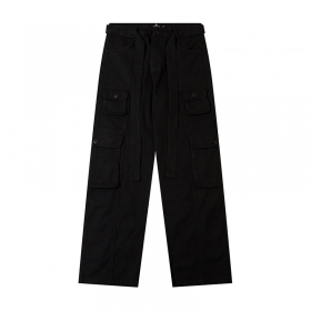 I&Brown черные штаны карго свободные прямые с высокой талией
