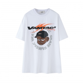 VAMTAC белая футболка оверсайз с цветным принтом с обеих сторон