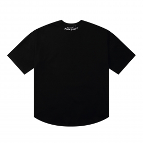 Базовая свободная черная футболка Palm Angels с белой надписью сзади