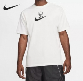 Футболка белая Nike с принтом на спине и логотипом на груди