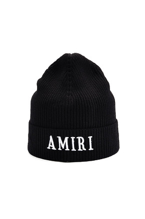 Чёрная шапка Amiri с вышитыми буквами
