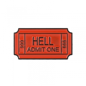 Красный билет с черными контурами пин для любителей кино