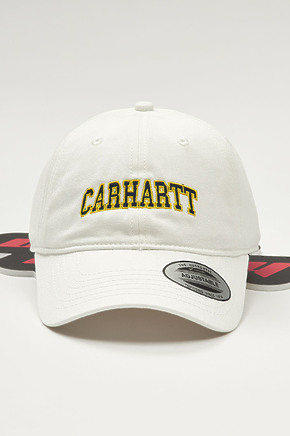 Белая с вышитыми люверсами и изогнутым козырьком бейсболка Carhartt