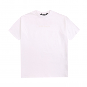 Хлопковая белая футболка Palm Angels с принтом названия бренда