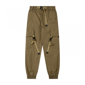 Комфортные бежевые штаны карго I&Brown с ремнем в эластичном поясе