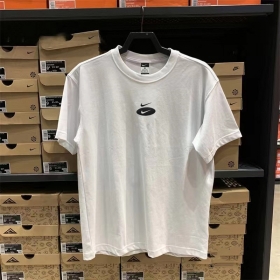 Хлопковая Nike белая футболка с логотипом на груди и спине